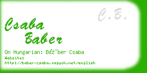 csaba baber business card